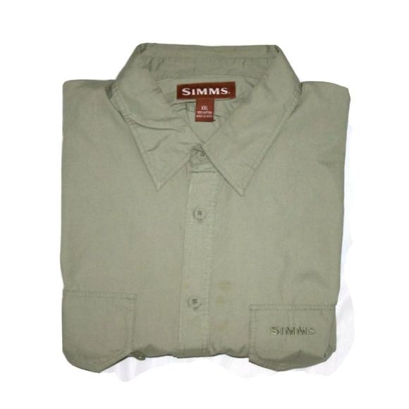 SIMMS Short Sleeve Button Front Hiking Fish Shirt‎ - Picture 4 of 5